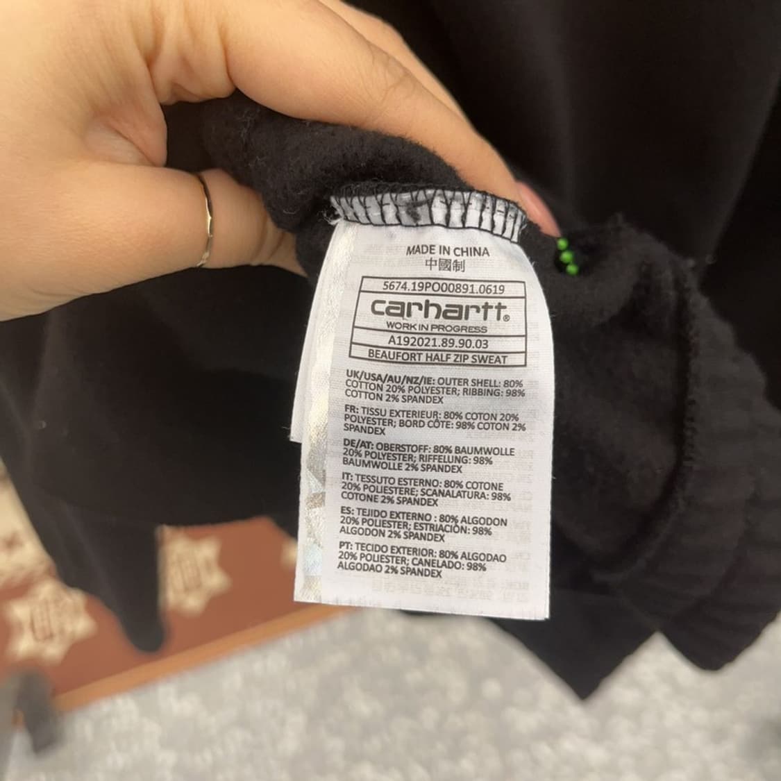 칼하트 올드스쿨 레트로 빈티지 반집업 기모 맨투맨 S C09199 상품이미지6