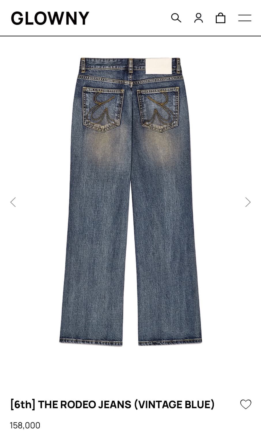 글로니 the rodeo jeans 빈티지블루 M 로데오진 상품이미지2