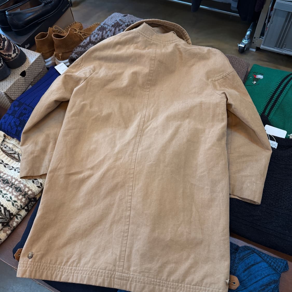 VAN JAC 스웨터 카라 싱글 코트 상품이미지6