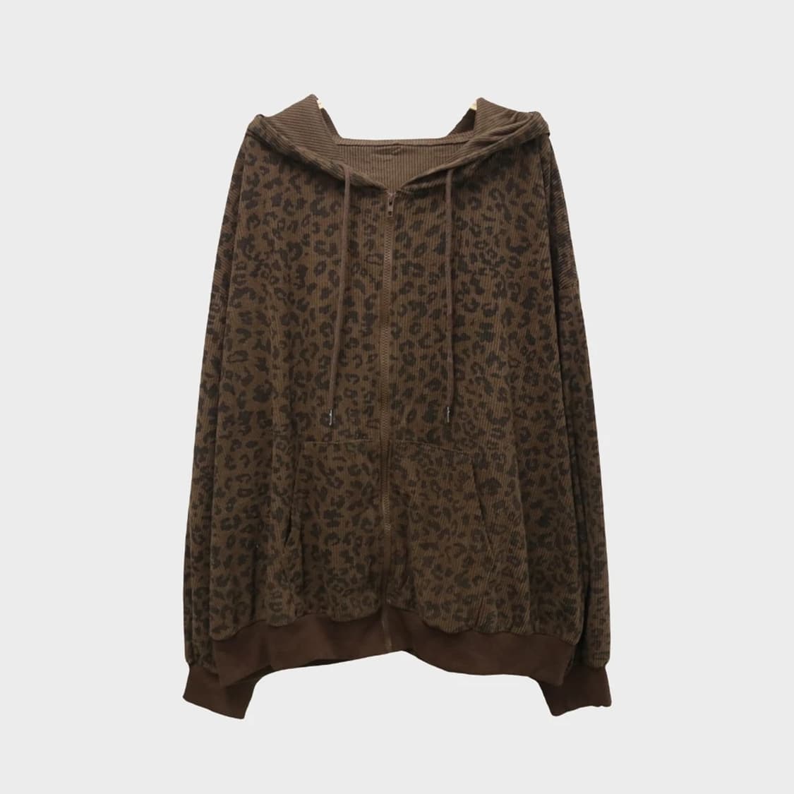 DAZY 골덴 호피 후드 집업 61804 상품이미지1