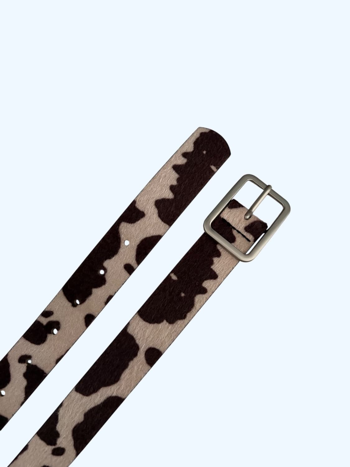 애니멀 패턴 카우 벨트 레더 벨트 모카 상품이미지1