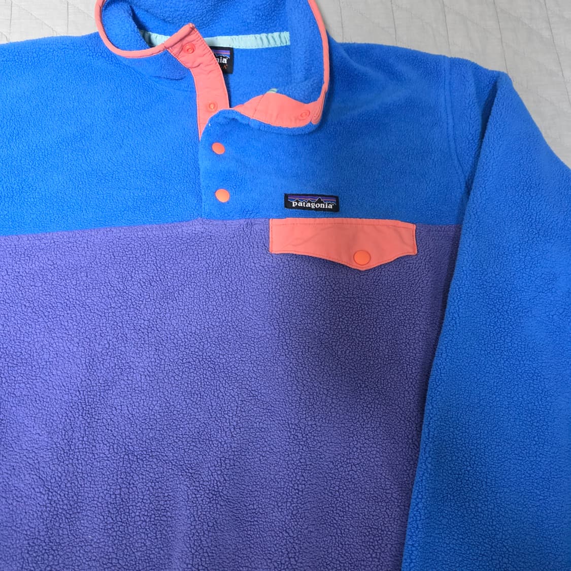 [L] 빈티지 파타고니아 신칠라 플리스 스냅 풀오버 블루/퍼플 상품이미지2