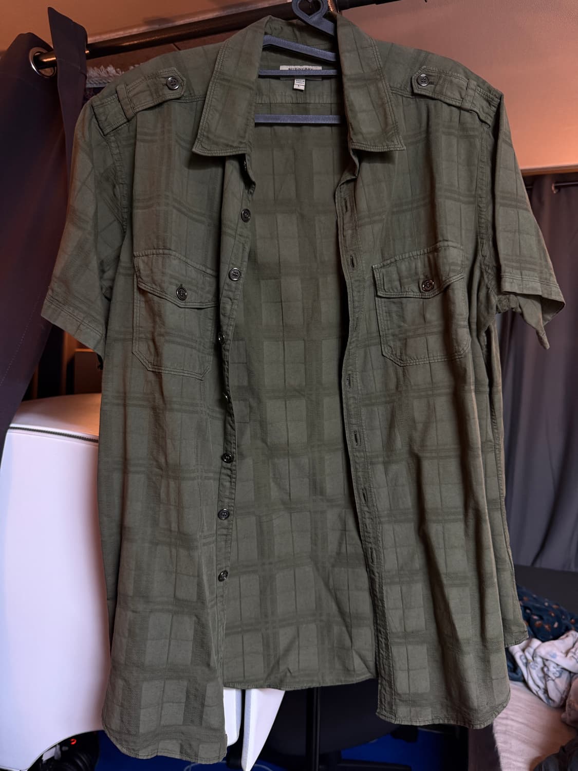 버버리 체크 반팔셔츠 상품이미지1