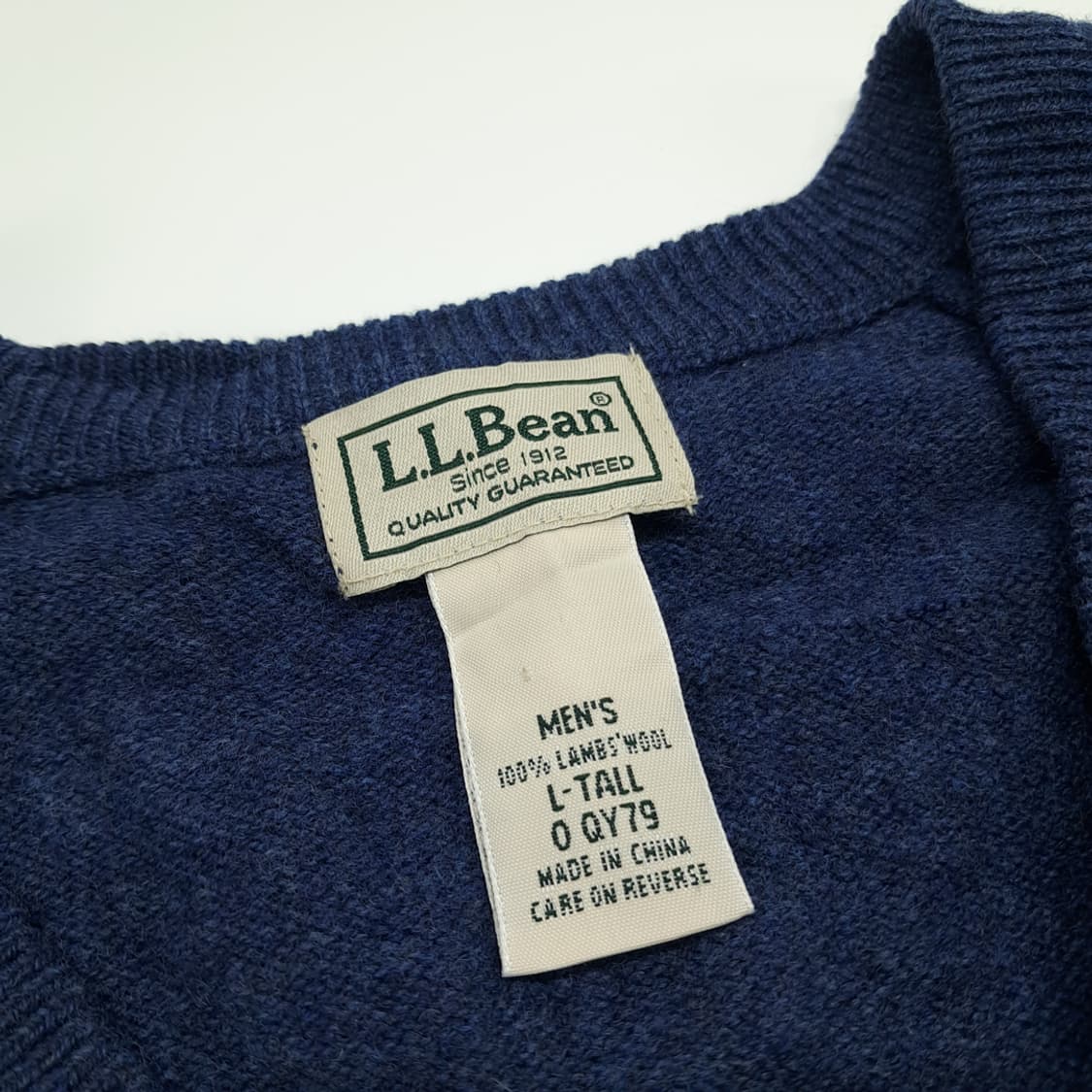 CN943 L 엘엘빈 아쿠아블루 램스울 V넥 긴팔 니트 스웨터 상품이미지4