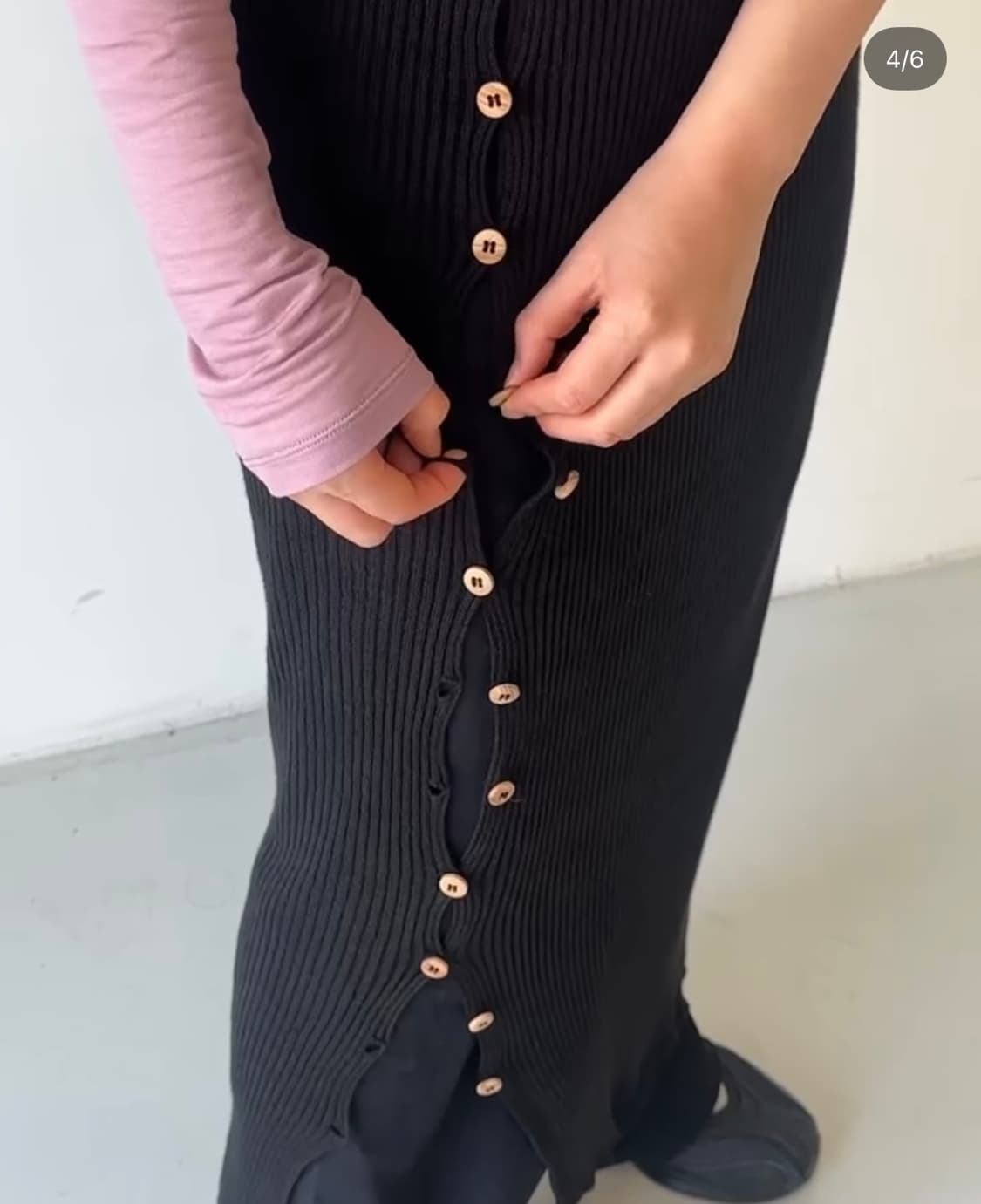 Baserange Dande skirt black 베이스레인지 스커트 상품이미지6