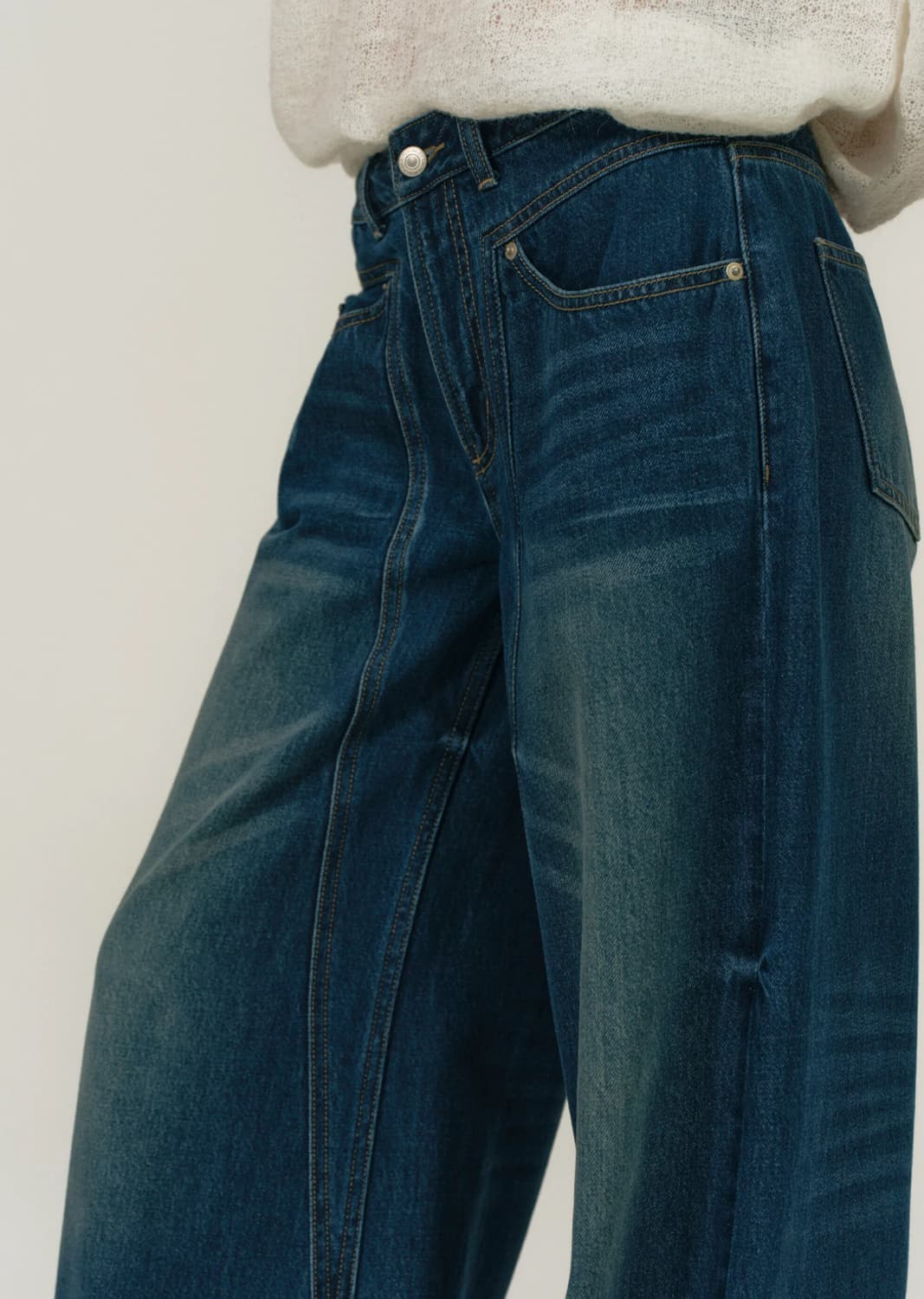 솔티페블 라인 와이드진 블루 상품이미지2