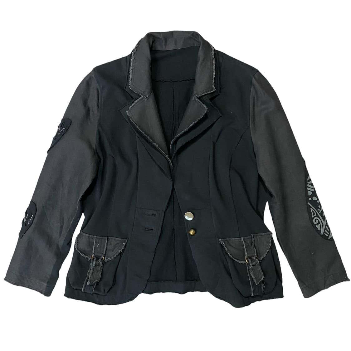 Jeune Dazur 코튼혼방 패치워크 싱글자켓 상품이미지1