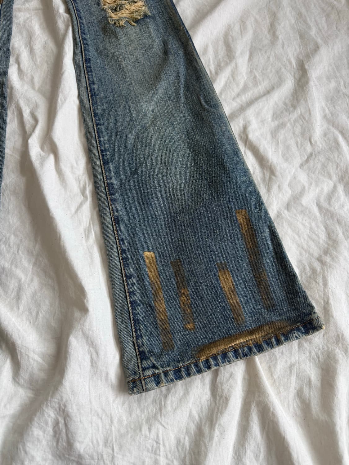 오네갸루 갸루 로우라이즈 부츠컷 데님 팬츠  상품이미지3