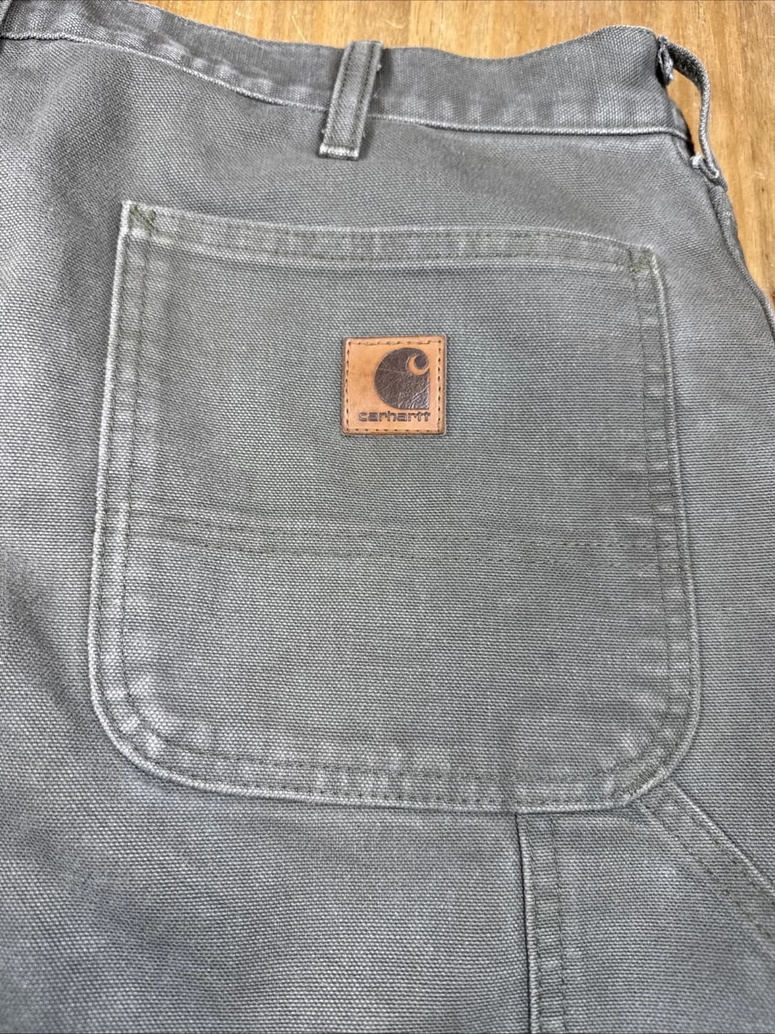 칼하트 플란넬 라인드 워시드 덕 카펜터 팬츠 모스 그린 릴렉스드 핏 상품이미지7