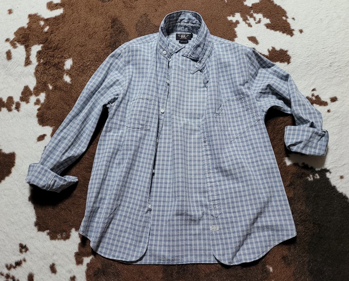 RRL 연블루 체크 남방 (XL) 상품이미지4