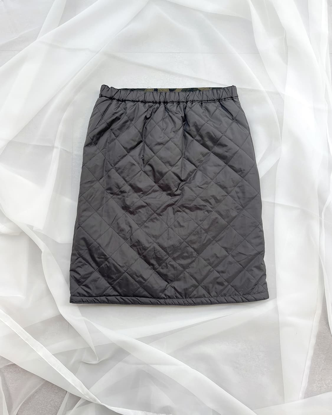카모플라쥬 퀼티드 리버서블 랩 스커트 상품이미지8