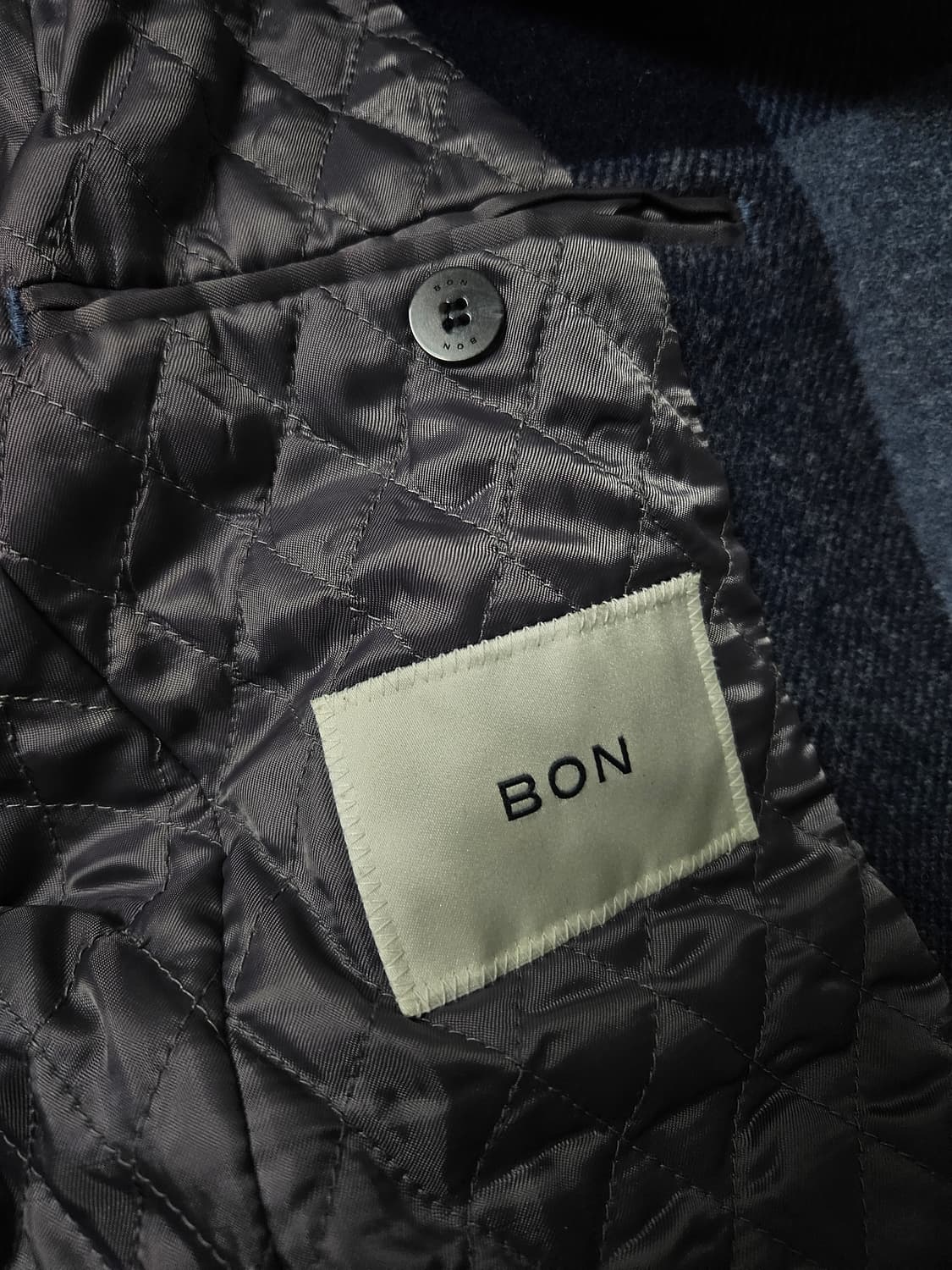 본 bon 체크 롱 코트 상품이미지8