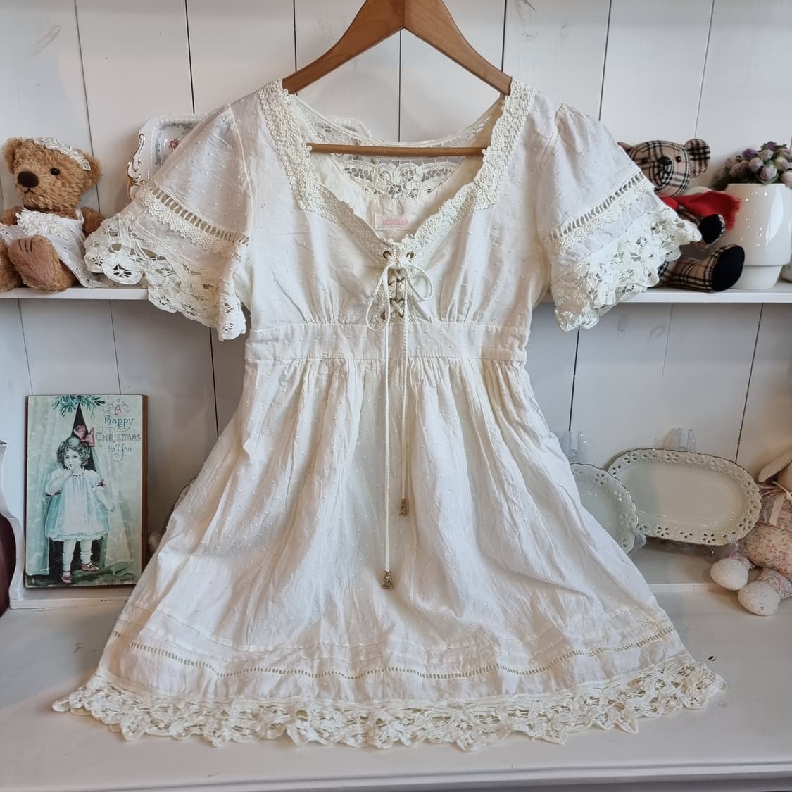 리즈리사(Liz Lisa) 스위스도트 레이스 코르셋 원피스 상품이미지1