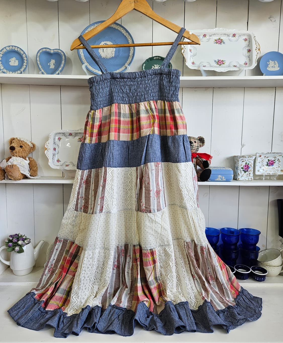 패치워크 원피스 빈티지 스타일 상품이미지5
