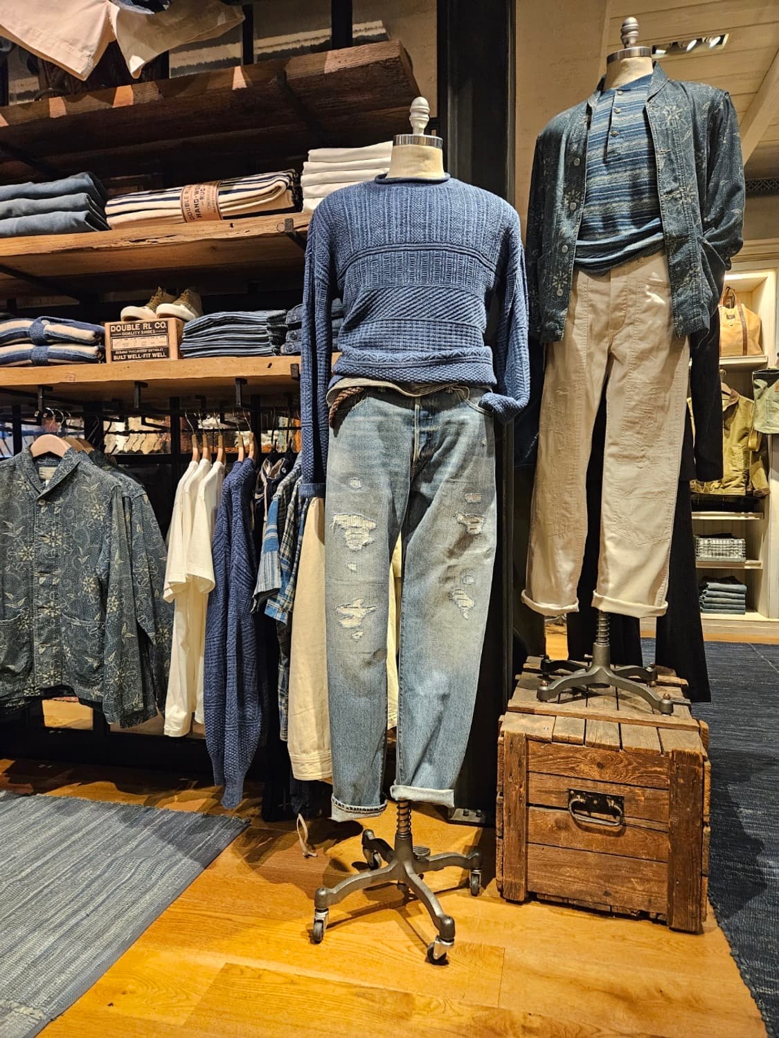 RRL 스트레이트핏 리페어 클리어빌 진 더블알엘 상품이미지1