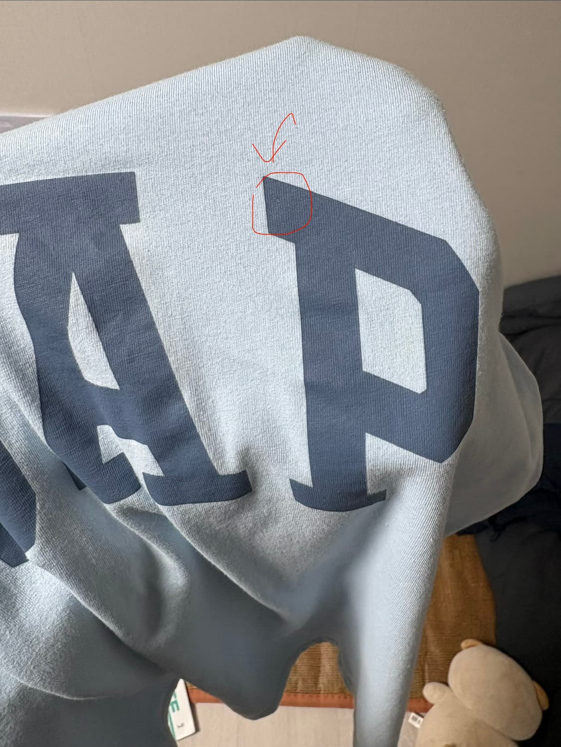 갭 시나모롤깔💙 하늘색 딱붙 반팔티 M 상품이미지5