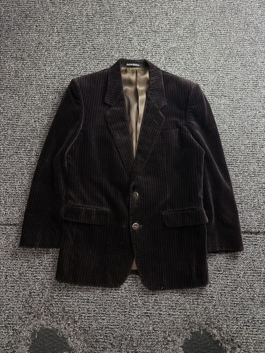 90s YSL 입생로랑 아카이브 스트라이프 벨벳 블레이져 3667 상품이미지2