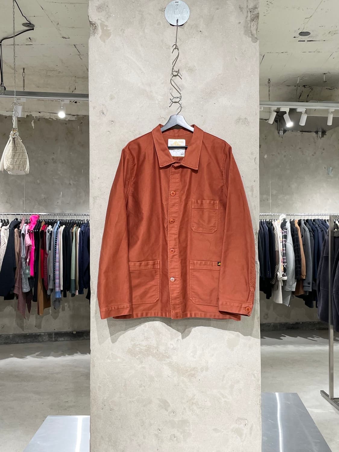 르몽생미셸 레디쉬 브라운 코튼 오버 워크 자켓 상품이미지1