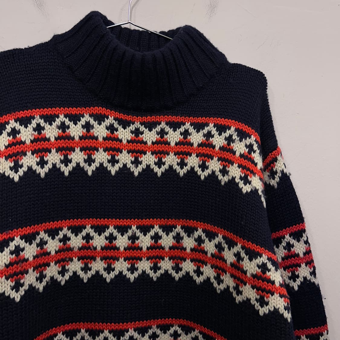 스맥스 노르딕 패턴 짜임 터틀넥 니트 스웨터 상품이미지1