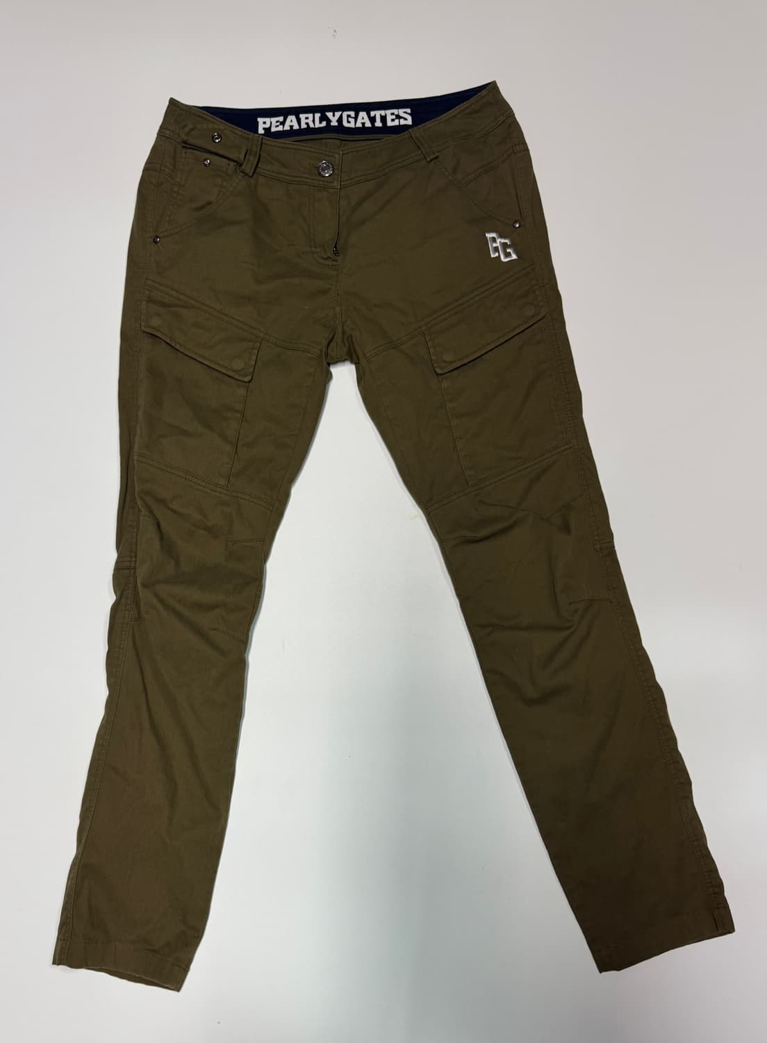 여성 파리게이츠 골프 빈티지 카키 기능성 면바지 상품이미지1