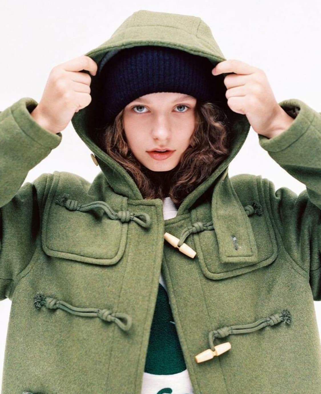 소공녀 올리브그린 누빔 더플코트 상품이미지6