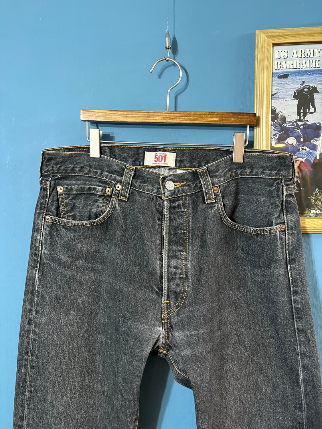 00’s Levis black 501 denim pant. 상품이미지2