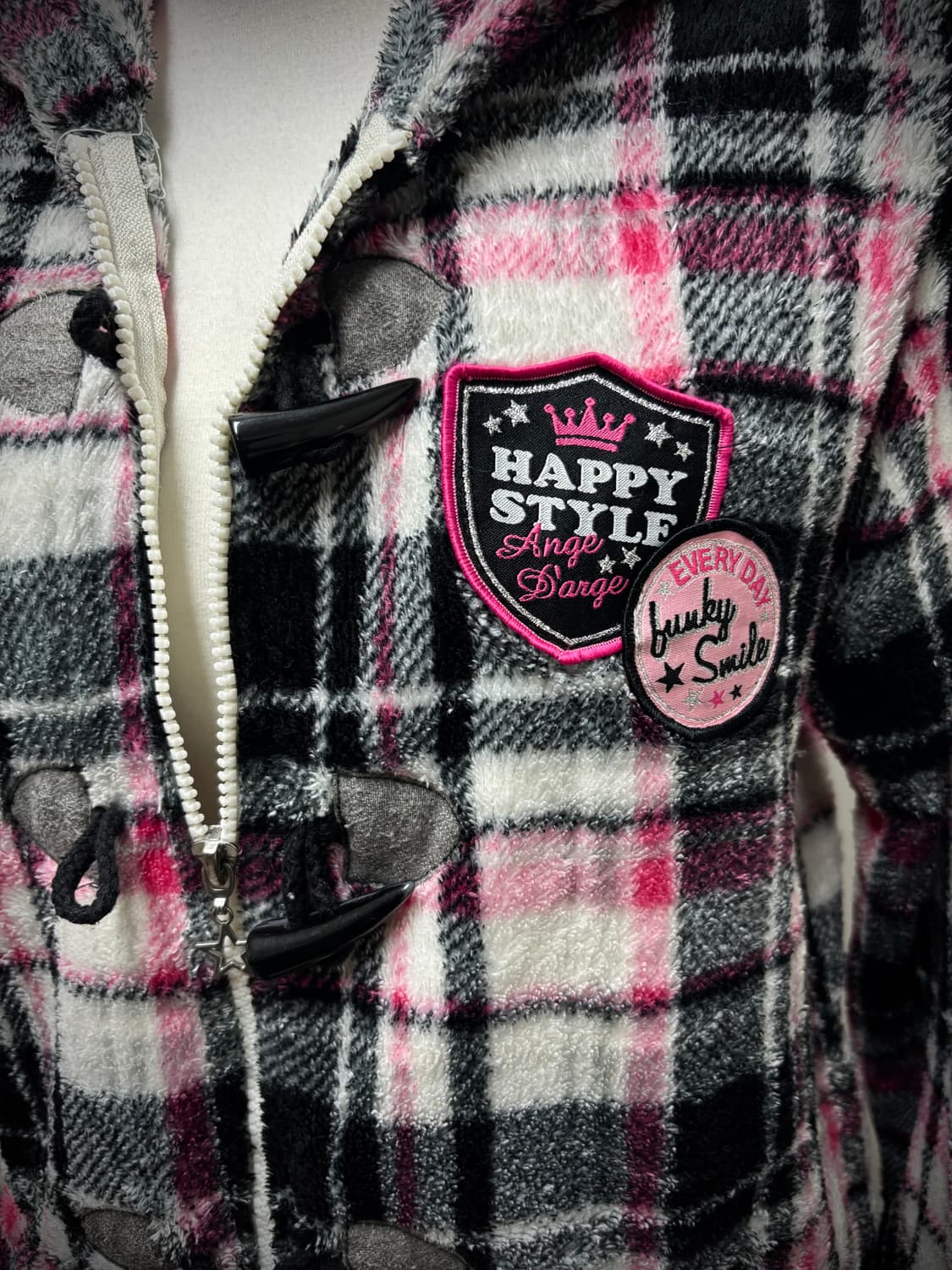[GAL&Kitsch] Pink&Black Check Patch Deta 상품이미지7