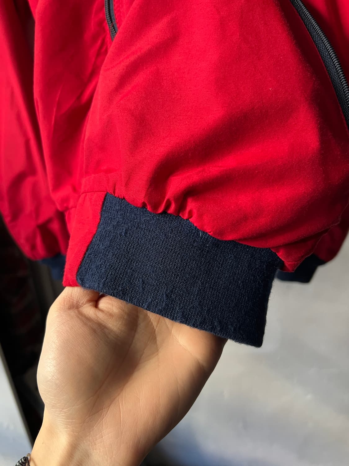 [M]80's 엘엘빈 Made in USA 플리스 라이닝 레드 웜업 자켓 상품이미지6
