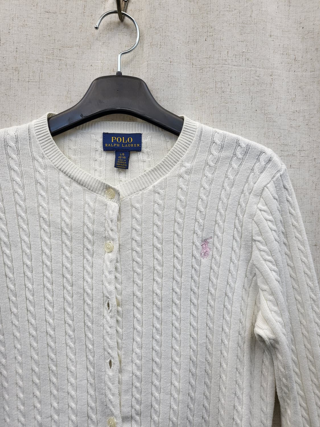 폴로 랄프로렌 화이트 꽈배기 가디건 상품이미지3