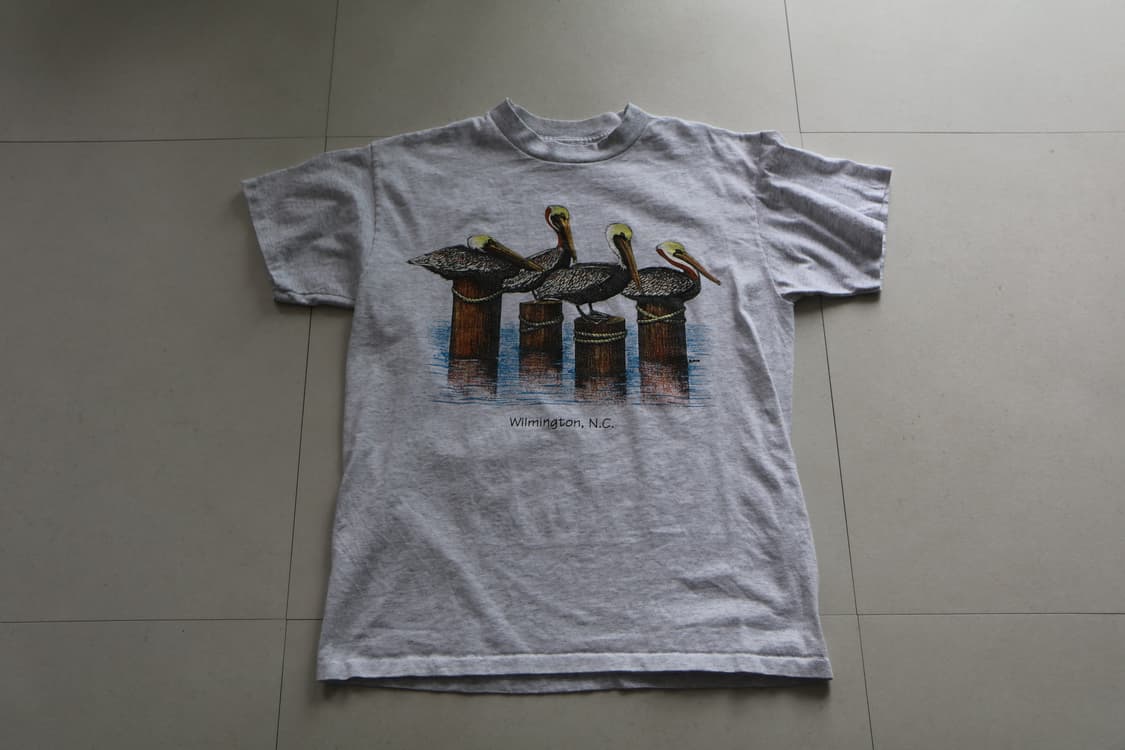 90s MADE IN USA 싱글스티치 펠리컨 그래픽 티셔츠(L) 상품이미지2