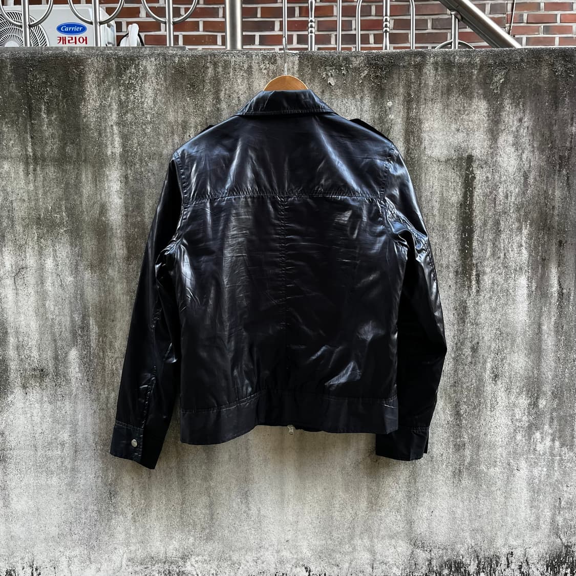 블랙 PVC 라이더 자켓 상품이미지2