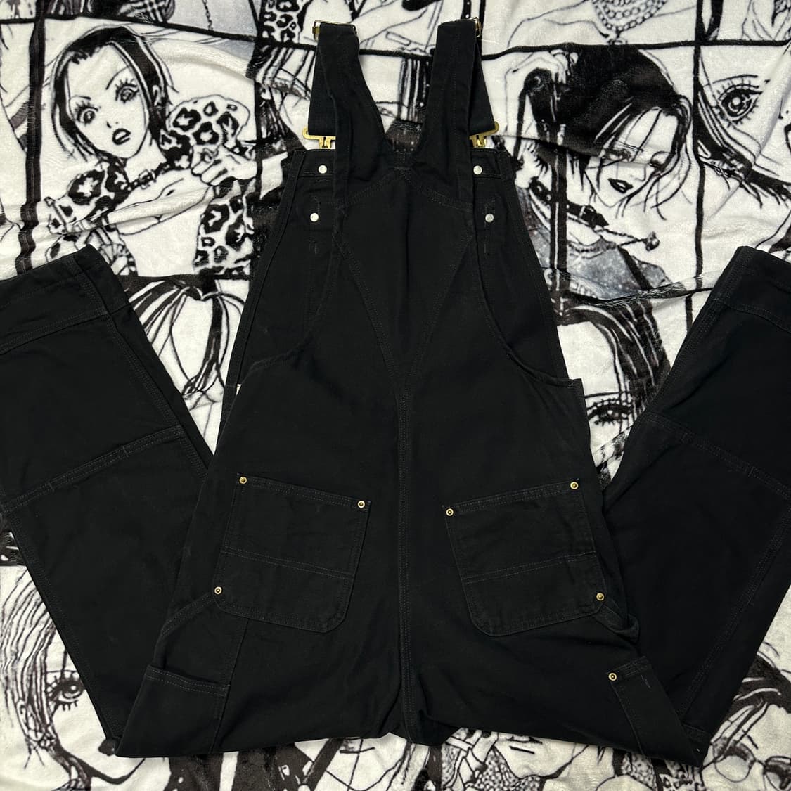 칼하트 블랙 오버롤 멜빵 상품이미지3