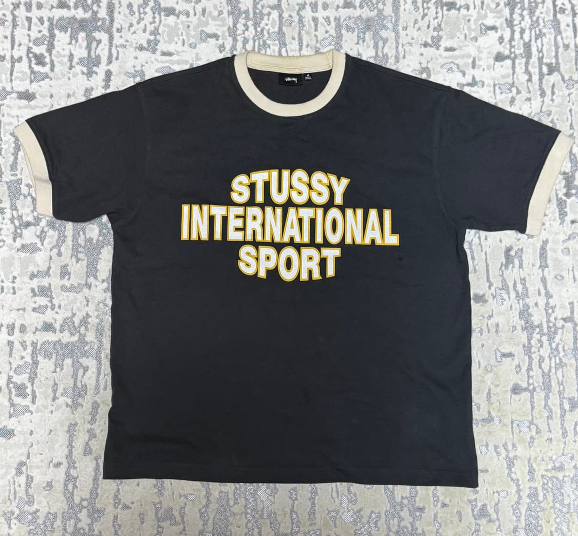 (M) 스투시 헤비 저지 티셔츠 블랙 상품이미지1