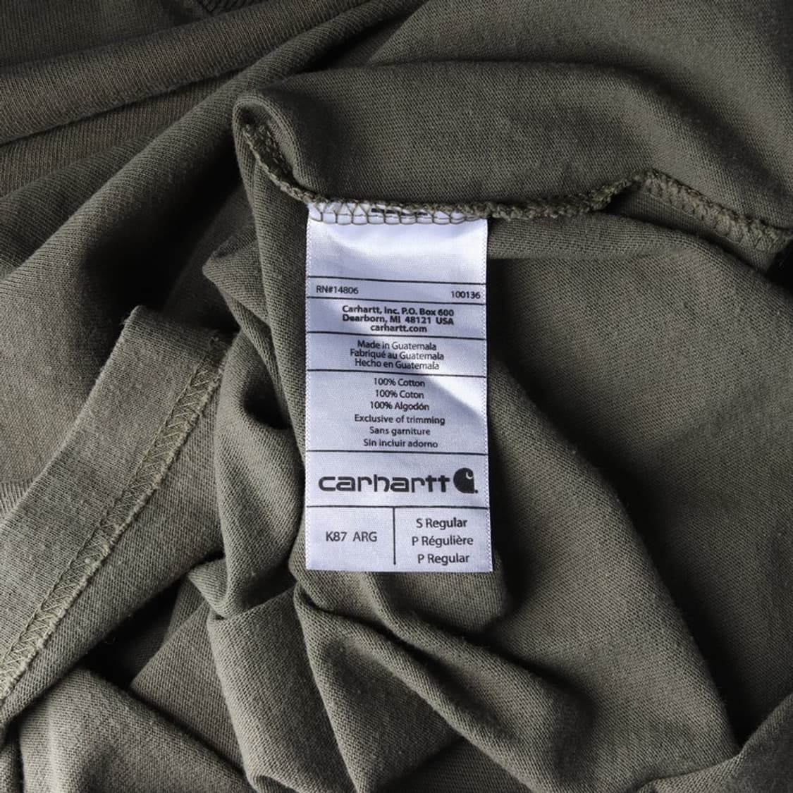 칼하트 K87 포켓 반팔 티셔츠 S 상품이미지6