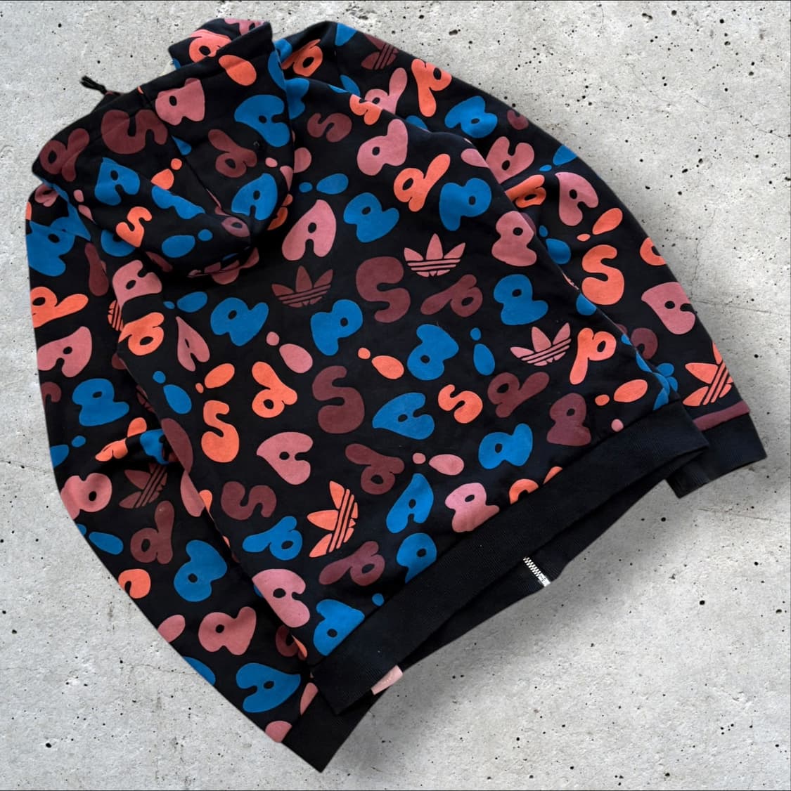 [38] 11s 아디다스 블랙 멀티 패턴 후드집업 D489 상품이미지2