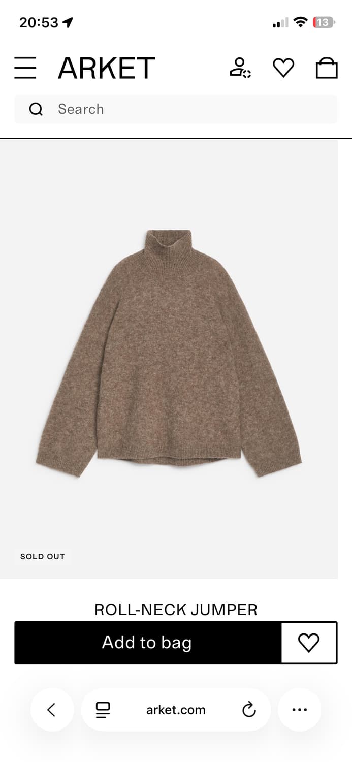 Arket 아르켓 롤넥 점퍼 니트 S 상품이미지1