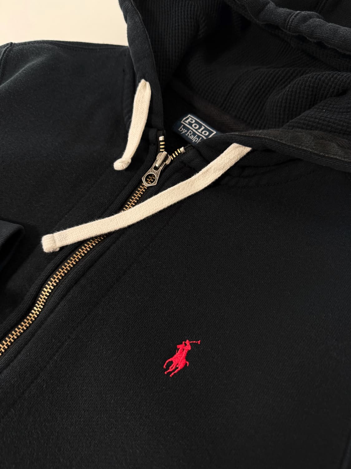 폴로 랄프로렌 루즈핏 블랙 써멀 스웻 후드집업 상품이미지2