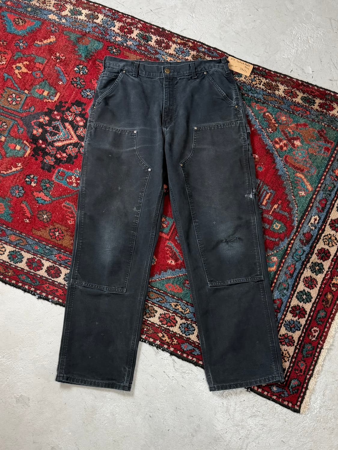 OG 칼하트 B136 더블니 팬츠 칼하트 썩블니 블랙 상품이미지2