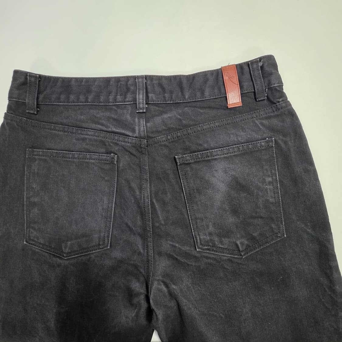 1125 LMOOD 빈티지 블랙 팬츠 48  매트 워싱 데님  데일리 상품이미지8