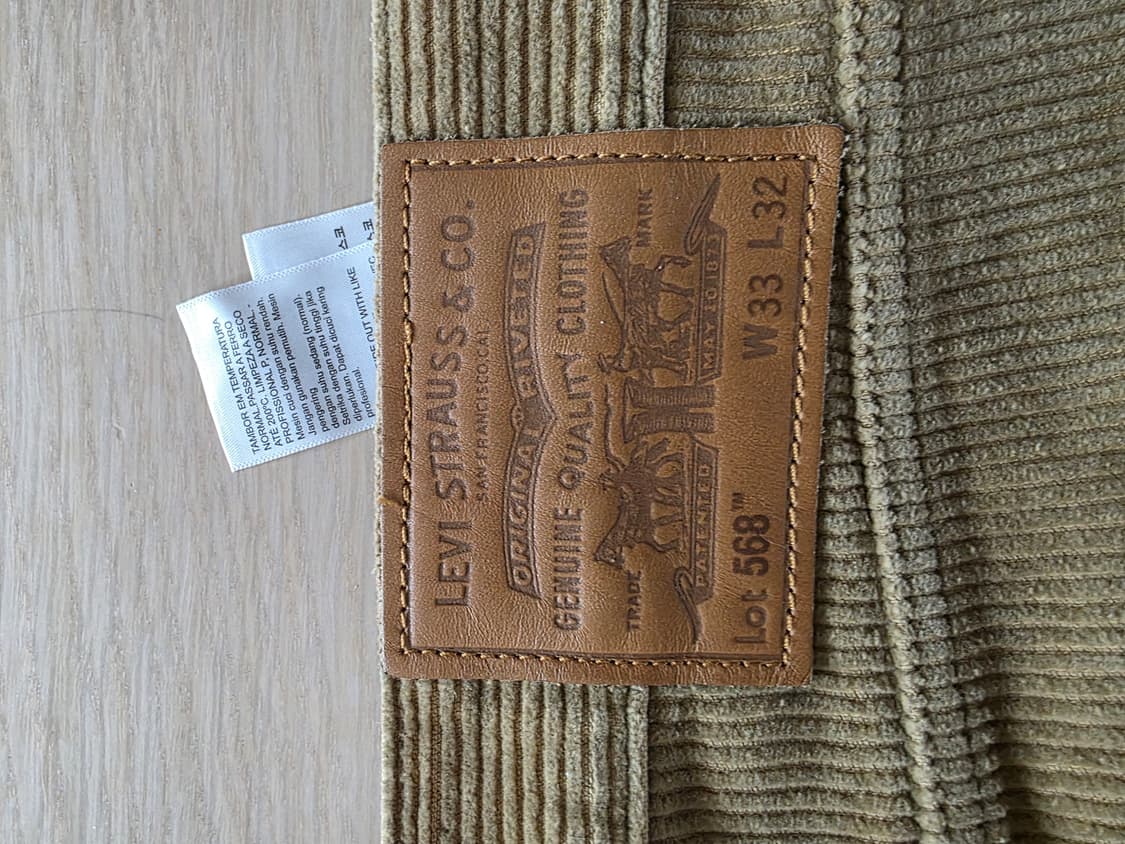 리바이스 568 코듀로이 33/32 팝니다. 상품이미지4