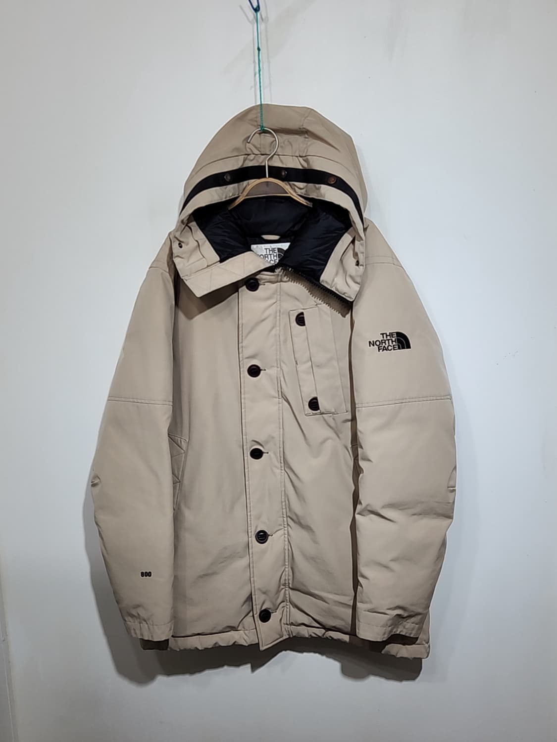 (105) 노스페이스 거위털 패딩점퍼 베이지 800 구스다운 후드자켓  상품이미지1