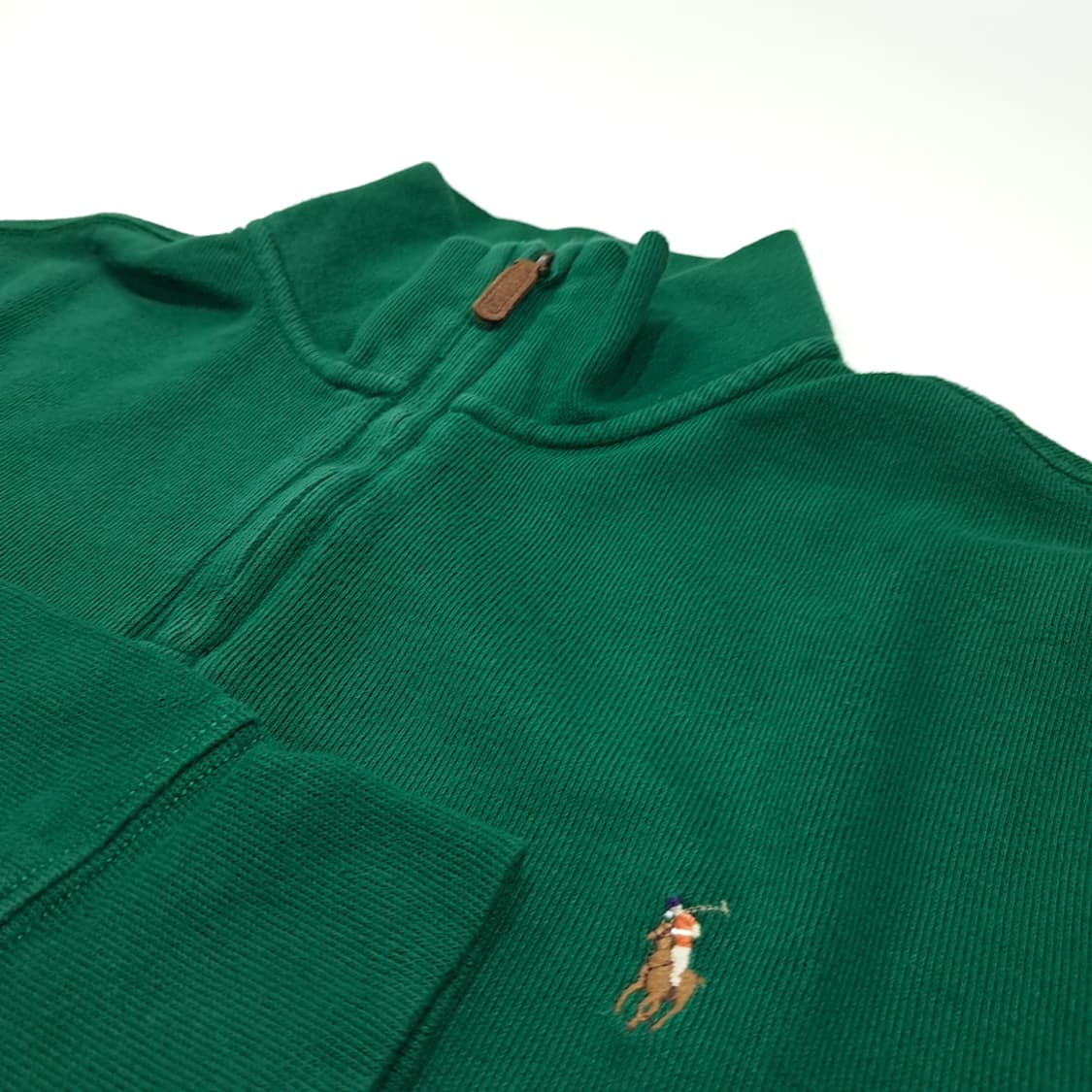 CL349 XL 폴로 코튼 가죽풀러 그린 니트 스웨터 상품이미지3