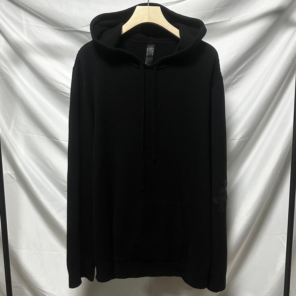 [2XL/새상품급] 크롬하츠 캐시미어 레더 패치 후드티 상품이미지1