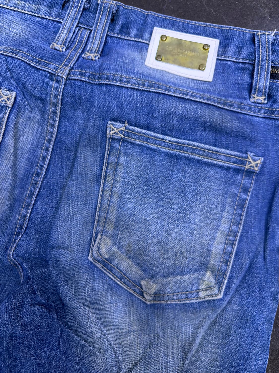 돌체앤가바나 지퍼 포인트 빈티지 워싱 스트레이트핏 데님팬츠 48 상품이미지9