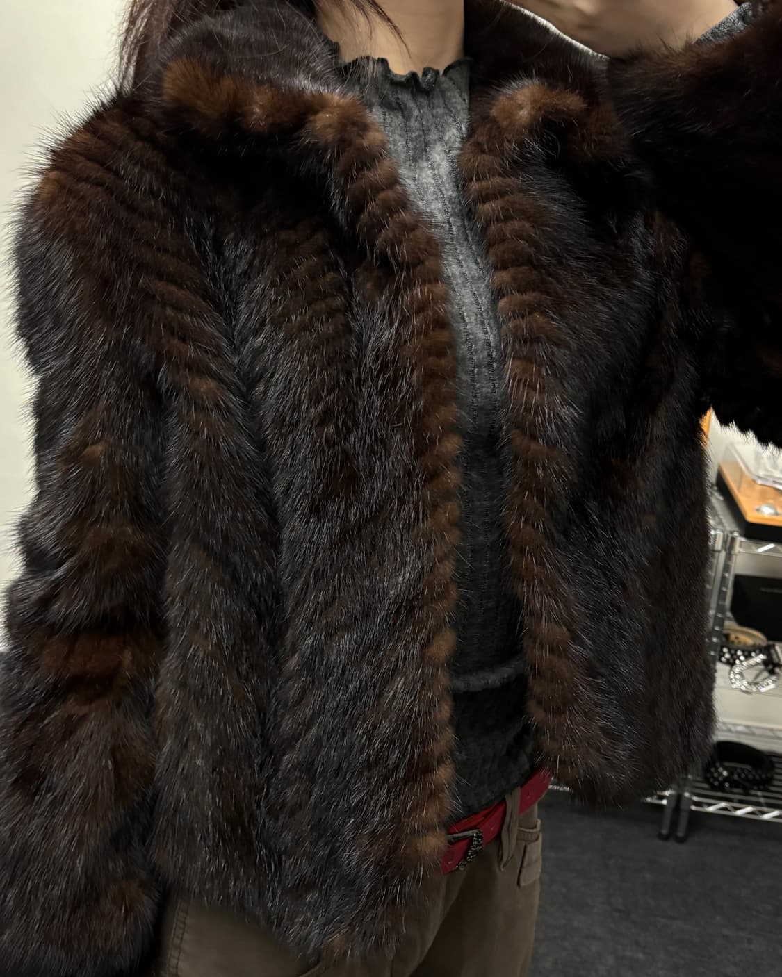 올드 빈티지 브라운 퍼 자켓 상품이미지1