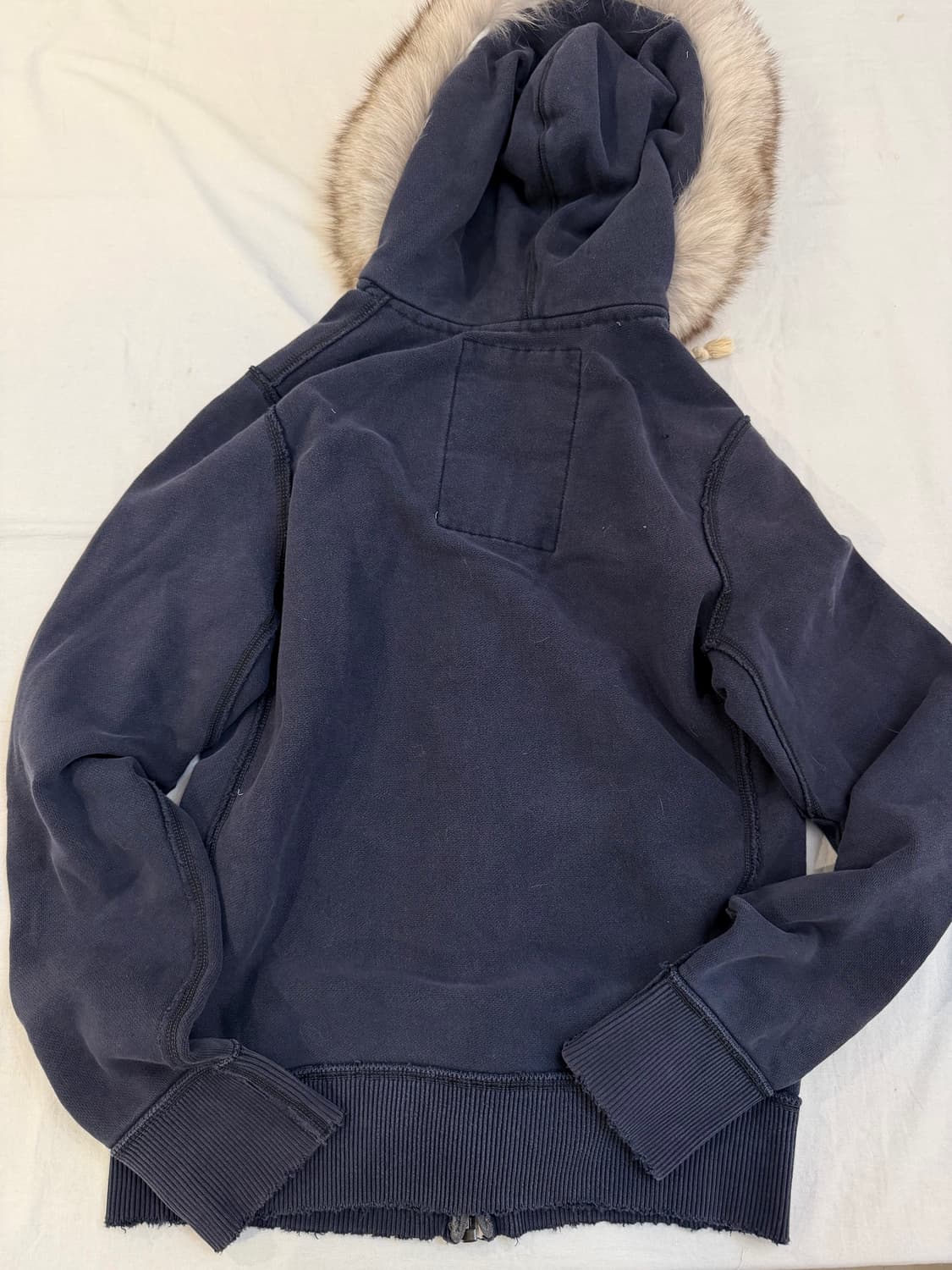 아베크롬비 울프죠 폭스 퍼 후드집업 네이비 상품이미지4