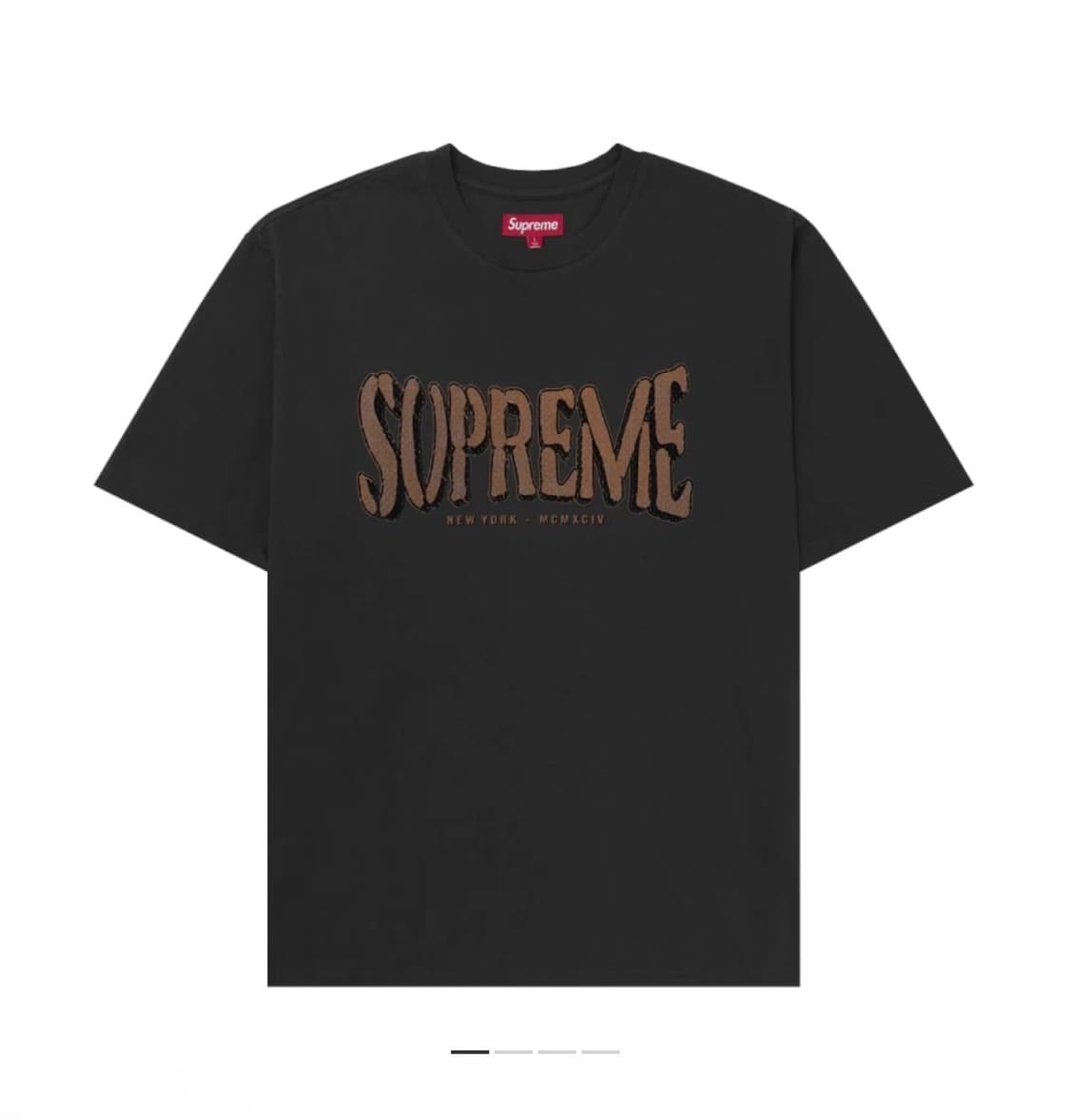 Supreme Flocked Washed S/S Top Black 상품이미지1