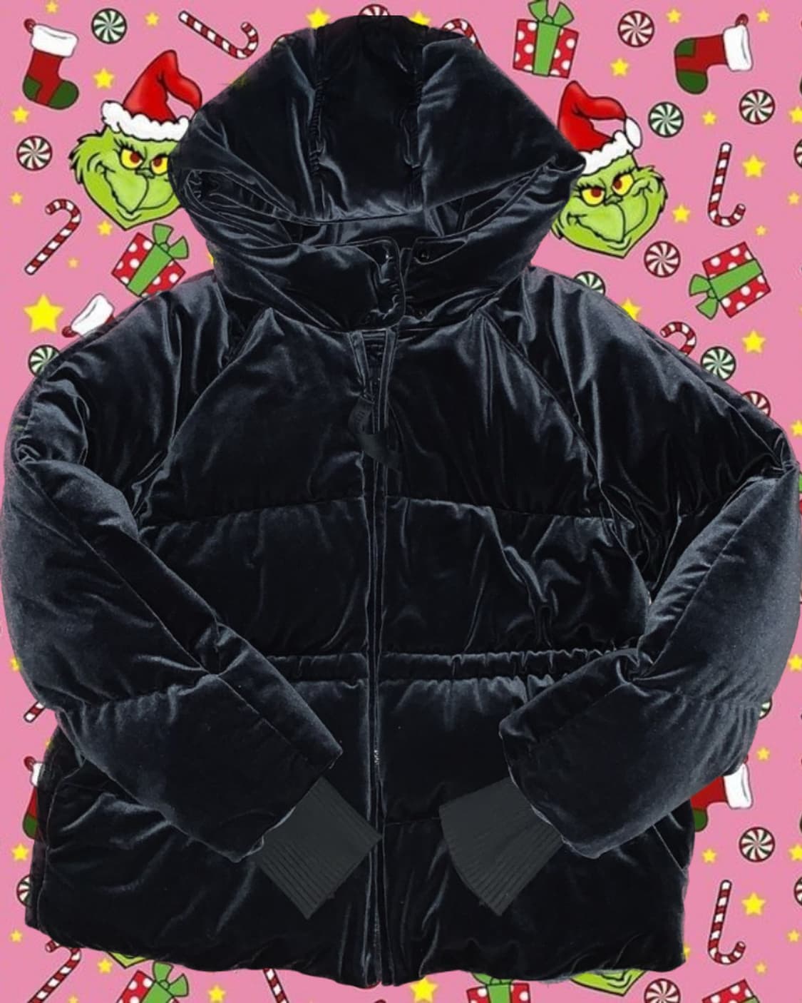 🎄쥬시꾸뛰르 딥그린 벨벳 갸루 y2k 패딩🎄 상품이미지1