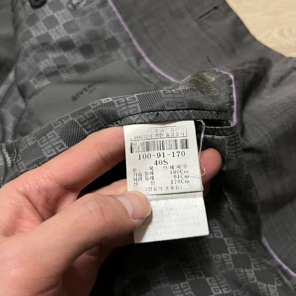 지방시 모헤어 투버튼 싱글 블레이저 정장자켓 [다크 그레이] L/100 상품이미지7