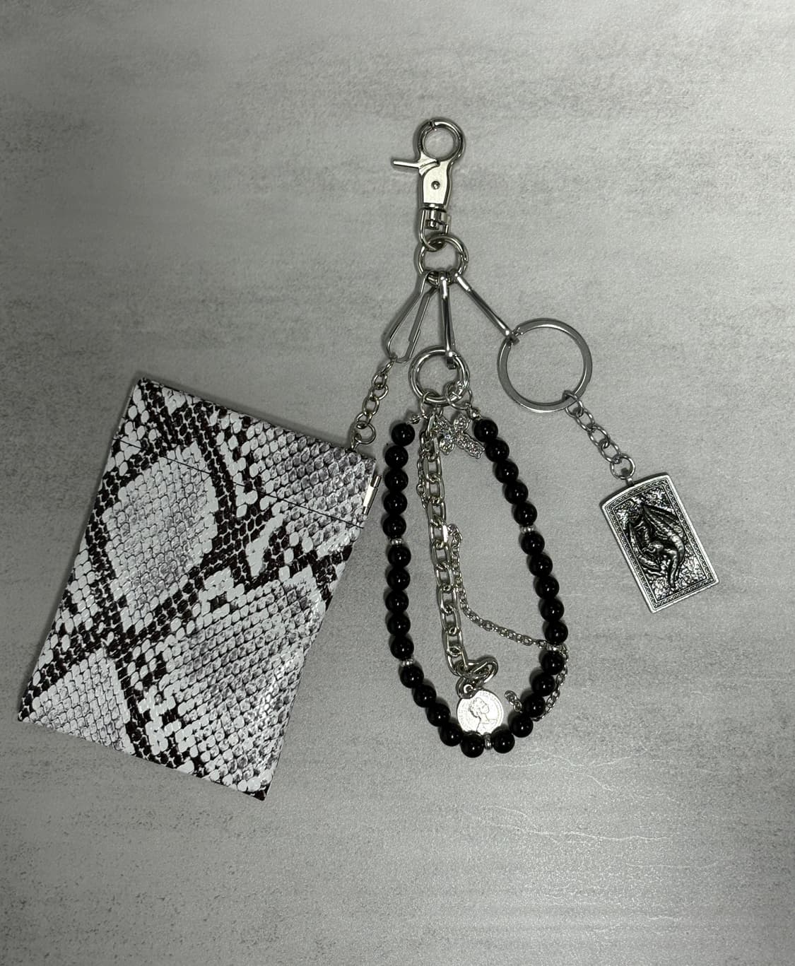 뱀무늬 카드지갑 구성 키링⚕️ 상품이미지1